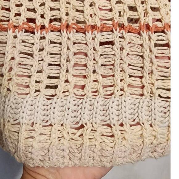 Urban Outfitters UO Sasha Striped Cropped Crochet Sweater Size Small - Picture 6 of 11